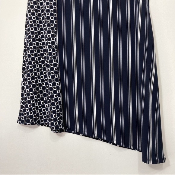 Laura Petites Navy & White Stripe Asymmetric Skirt Size M - Picture 5 of 12